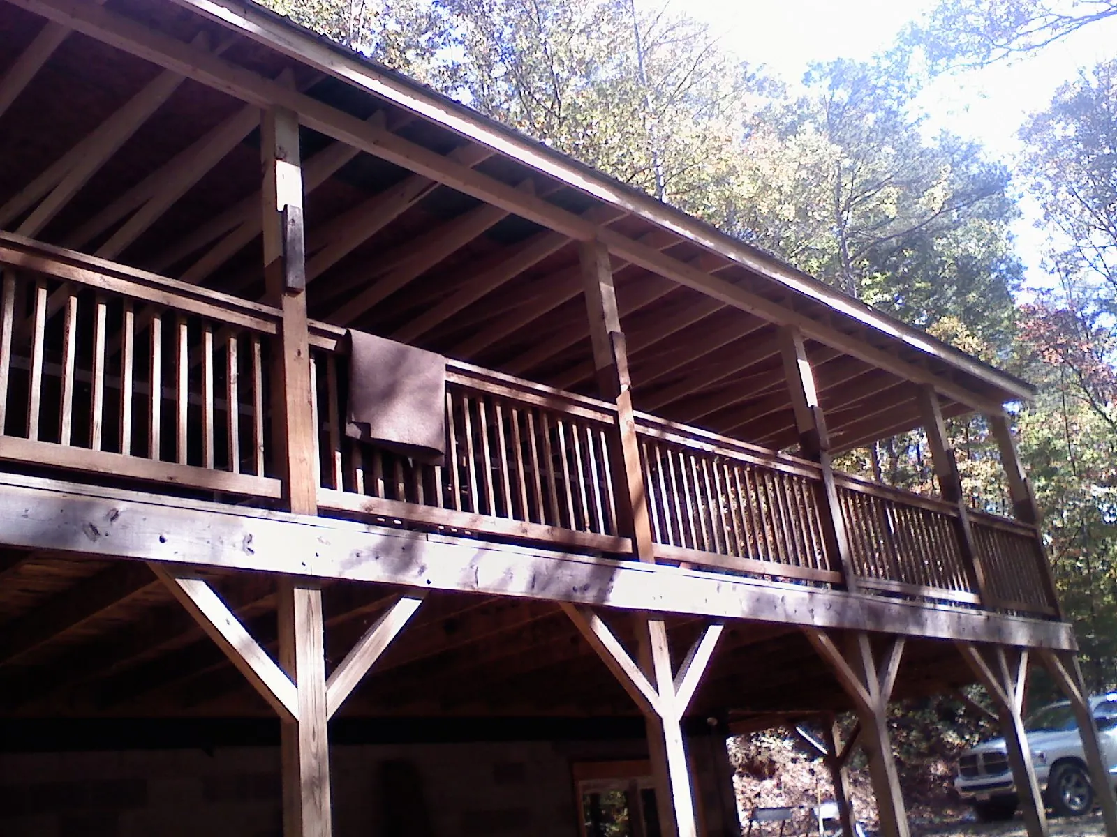 Timber framing under a new elevated porch and deck — Roof Leak Repair in Ooltewah by Roofing Brothers